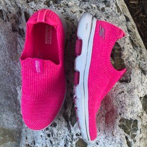 Skechers GO Walk Fuchsia Knit Slip-On Shoes